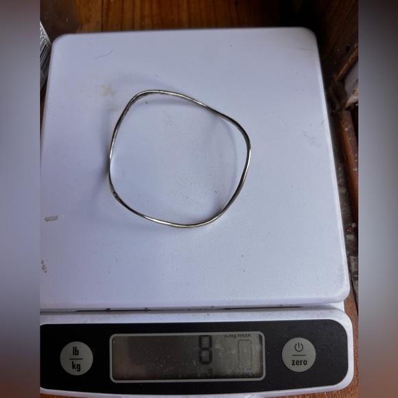 Vintage Marked 925 Sterling Wave Design Bangle Wavy Bracelet 8g - Picture 3 of 4